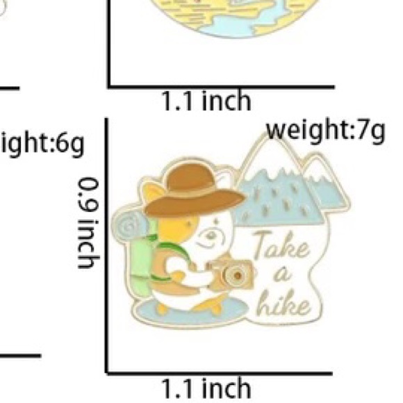 Funny Travel Adventure Corgi Dog “Take A Hike” Metal Enamel Pin Brooch - Picture 5 of 7